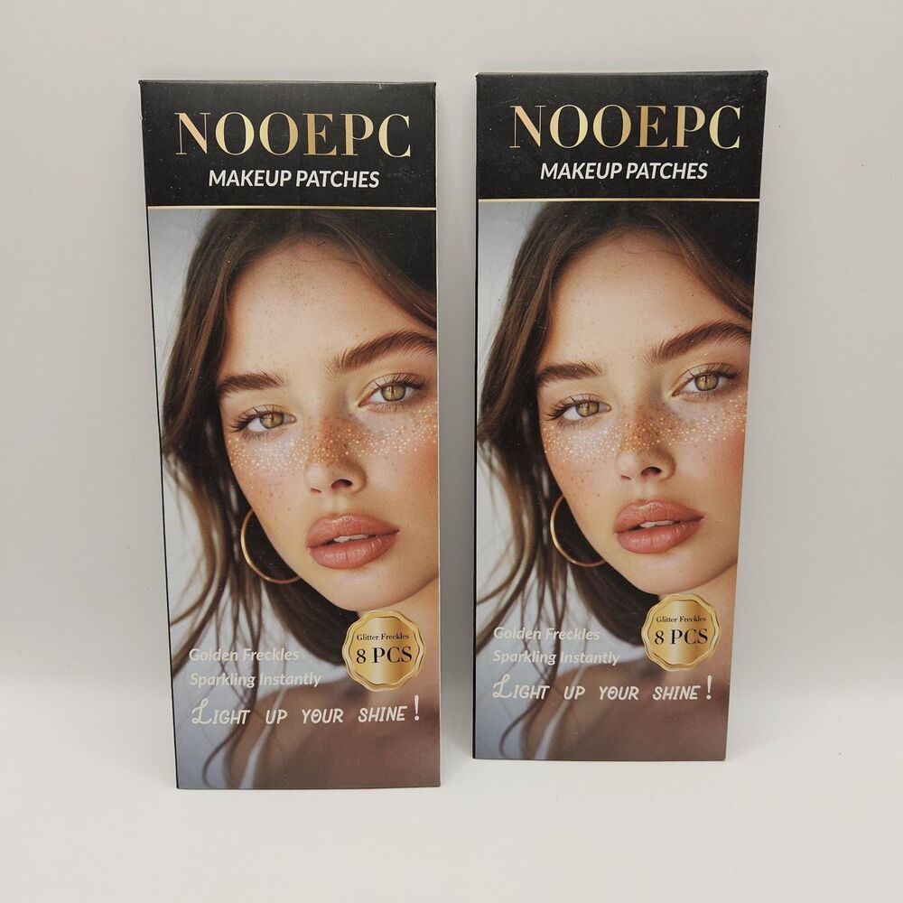 NOOEPC Glitter Freckles Makeup Patches Gold Face Freckle Transfers 8 PCS Lot